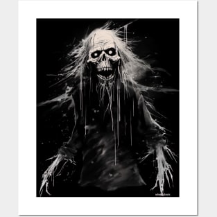 dead old hairy zombie, halloween design Posters and Art